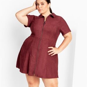 City Chic Red Fit and Flare Mini Layla Dress